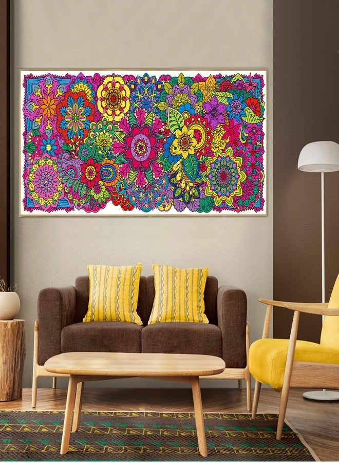 Leezead Mandala Giant Coloring Poster, 55.1 x 23.6 Inches Large Mandala Themed Coloring Poster&Table Cover Party Drawing Paper Tablecloth for Home Classroom Party Supplies Decorations - Image 5